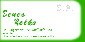 denes melko business card